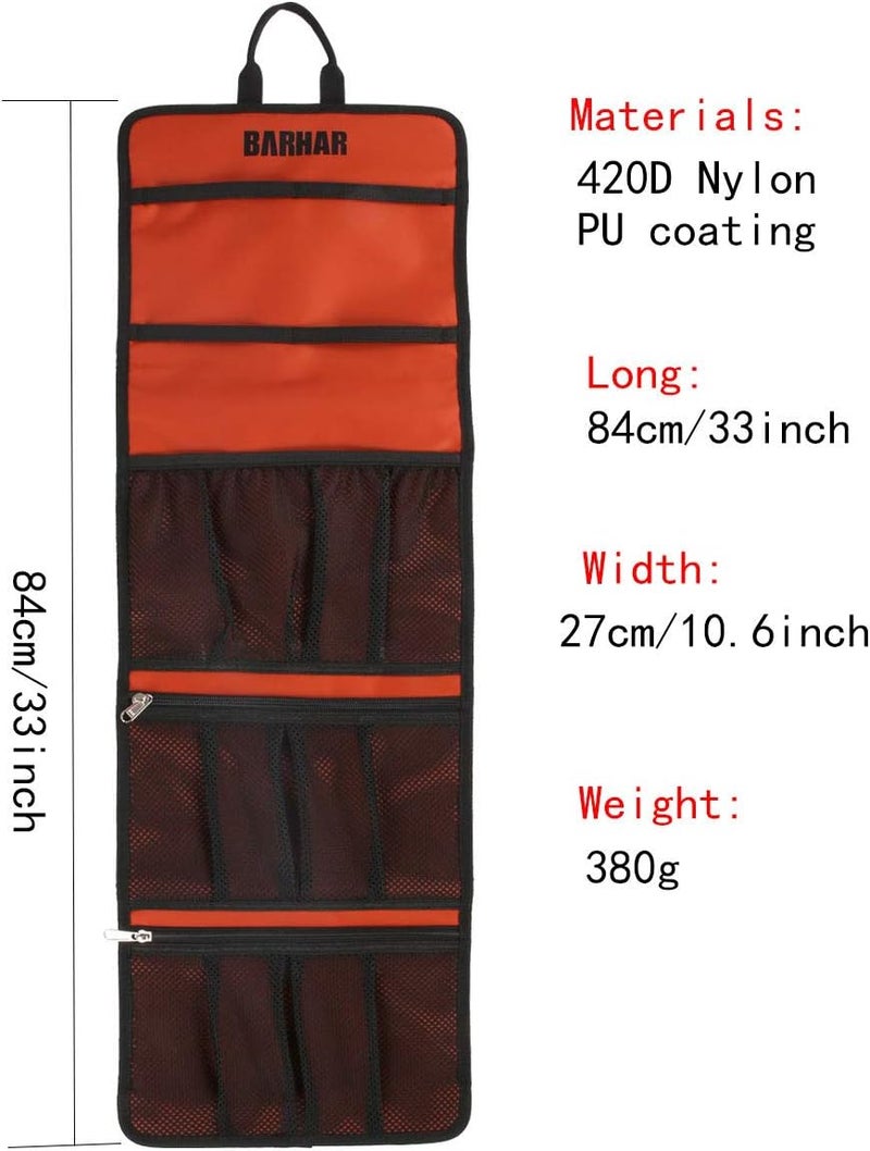 BARHAR Climbing Quickdraw Hanging Storage Bag, Carabiner Hook Gear Equipment Parts Collections, Durable Foldable Bundled Roll Anti-scratch Bag, Small Tools Organizer Pouch, suit for Rock Climbing Ice Climb - Image 1