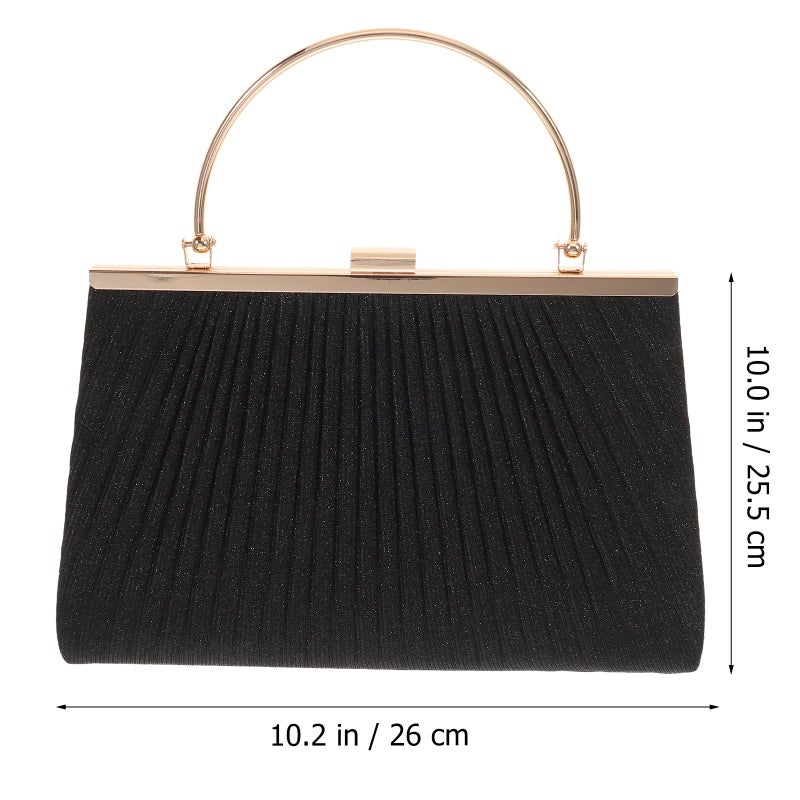 Large Capacity Glitter Pleated Evening Bag Women Party Clutch Purse Formal Events - Image 4