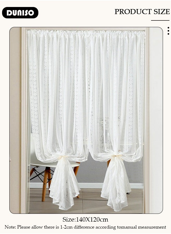 DUNISO - 2PCS Door Curtains for Doorways Privacy,Room Divider Curtains, Floral Net Curtains Voile Curtain Panel For Living Room Windows Doors,140*120CM,Suitable for Living Room Bedroom, Kitchen - Image 1