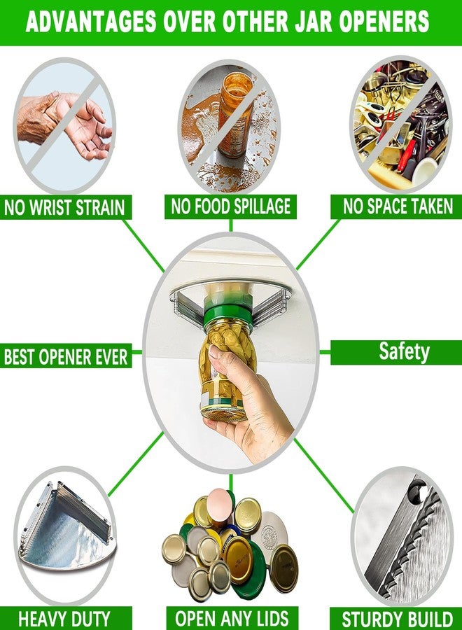 IPOVIPO Latest Jar Opener - Under Cabinet Jar Openers for Seniors With Arthritis or Weak Hands - Under Counter Can Opener-Jar Lid & Bottle Cap Opener Tool - All Stainless Steel Material - Image 5