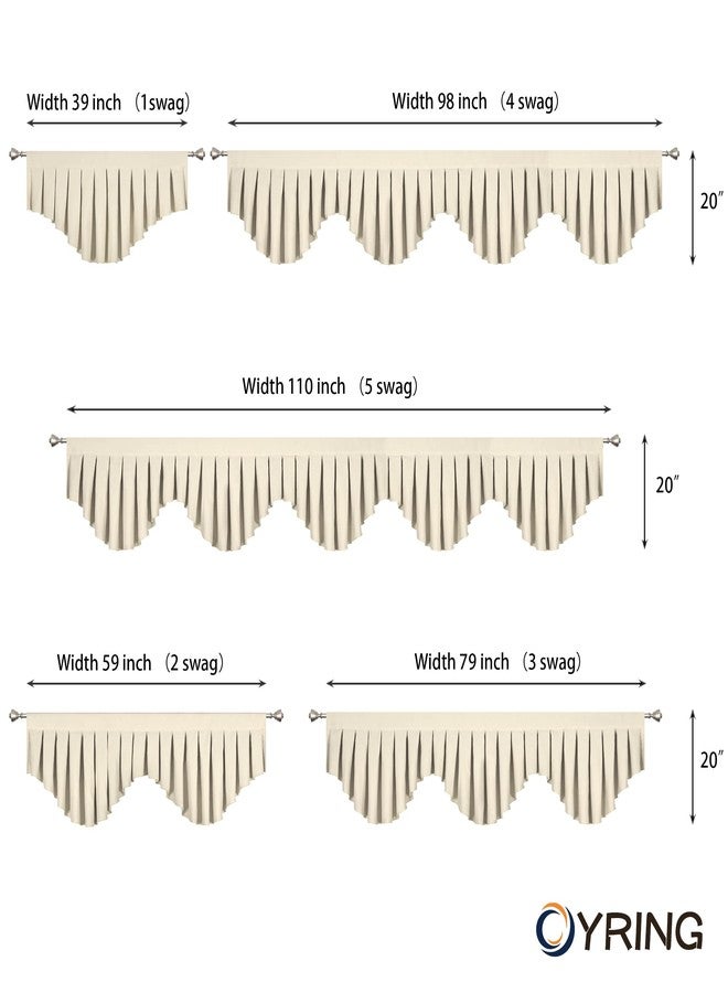 OYRING Blackout Curtain Valances Beige valances for Windows Rod Pocket Window Valance for Living Room Kitchen and Bedroom (59 x 20 Inch, 1 Panel) - Image 4