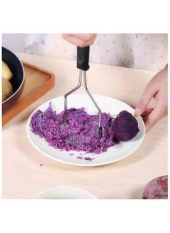 Generic Potato Masher Stainless Steel Food Masher Smasher Tool Sturdy Round Plate for Mashing Vegetable Fruits Baby Food Beans Fruit Avocado with Easy to Grip Non-Slip Handle  - Image 4