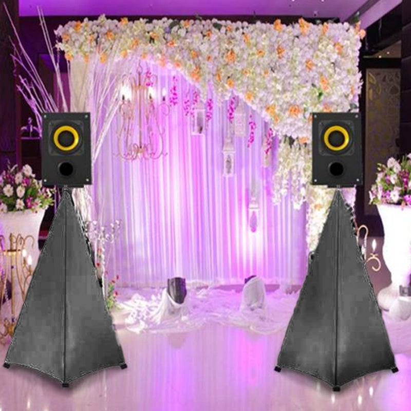 Speaker Stand Cover DJ Tripod Stretch Skirt Adjustable Stretchable Polyurethane Fiber Skrim Black - Image 4
