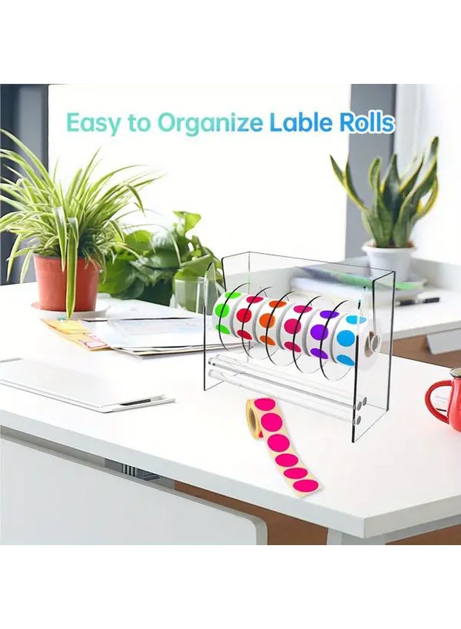 3 Grid Tape Storage Box Clear Acrylic Adjustable Sticker Dispenser Holder For Office Home Desk Organization - Image 3