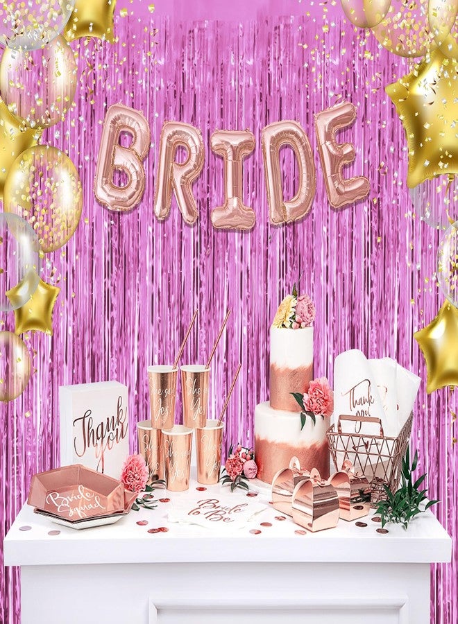 Entisn 2 Pack Pink Foil Fringe Curtains, 3.28 x 6.56 Ft Metallic Tinsel Foil Backdrop, Door Streamer Photo Booth Backdrop for Birthday Party, Bachelorette Wedding Holiday Disco Decorations - Image 5