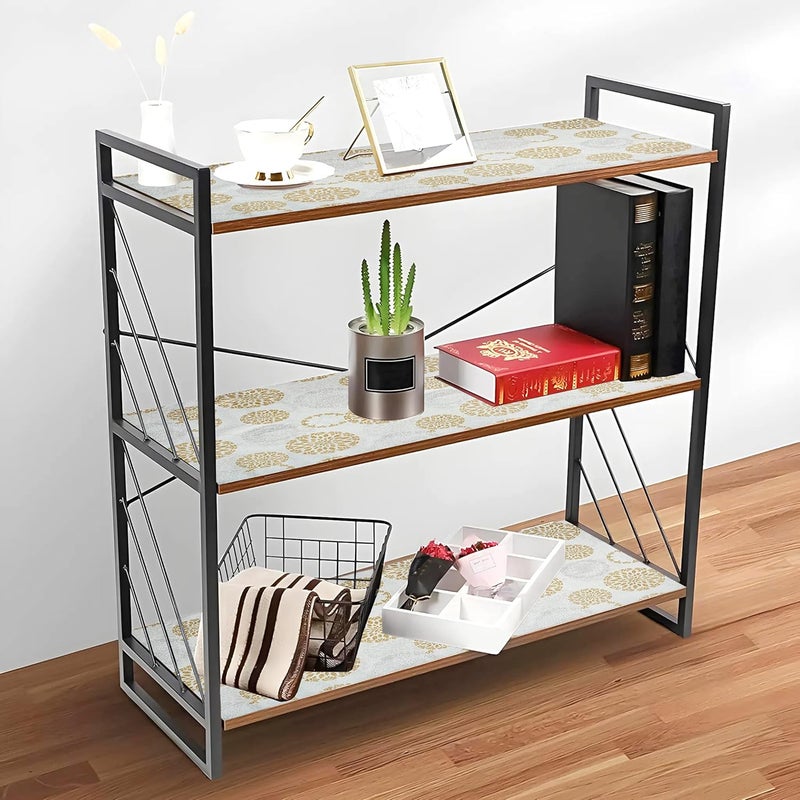 Kuber Industries Rangoli Print PVC Wardrobe Kitchen Drawer Cupboard Cabinet Shelf Mat Shelf Liner 5 Mtr WhiteKUBMART15105 - Image 2