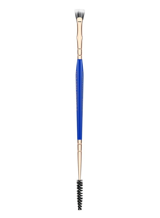 Bdellium Tools Professional Makeup Brush - Golden Triangle 728 Double-ended Bent Lash Fan/Spoolie - With All-Vegan Synthetic Fibers, For Achieving Clean, Clump-free Mascara Application (Blue, 1pc) - Image 1