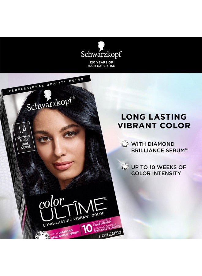 Schwarzkopf Color Ultime Hair Color, 1.4 Sapphire Black, 1 Application - Permanent Black Hair Dye for Vivid Color Intensity and Fade-Resistant Shine up to 10 Weeks - Image 2