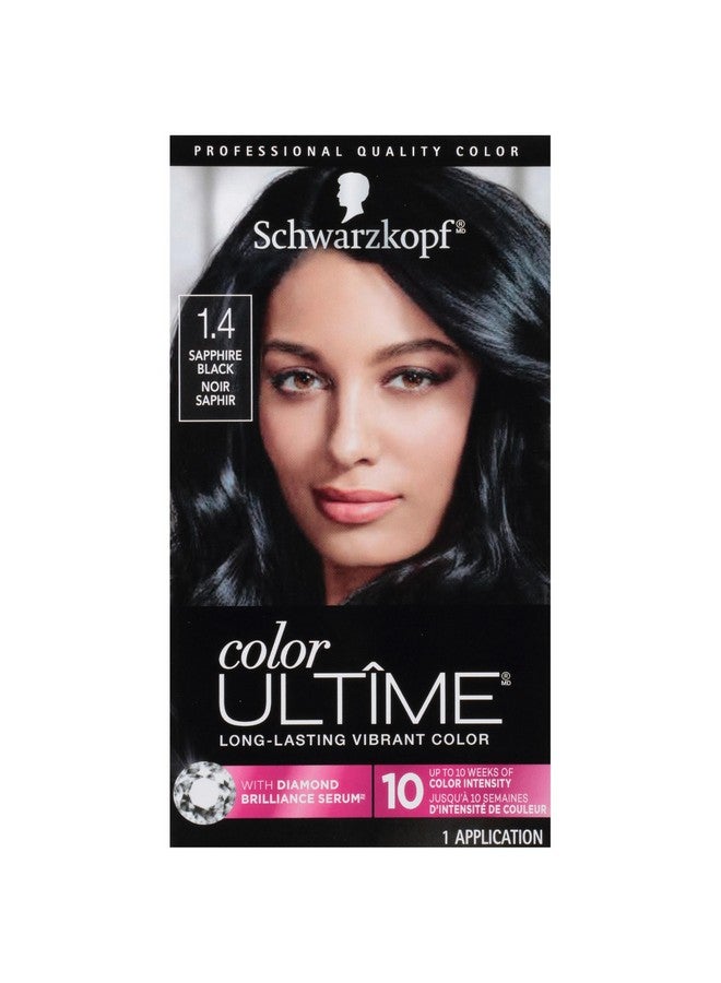 Schwarzkopf Color Ultime Hair Color, 1.4 Sapphire Black, 1 Application - Permanent Black Hair Dye for Vivid Color Intensity and Fade-Resistant Shine up to 10 Weeks - Image 1