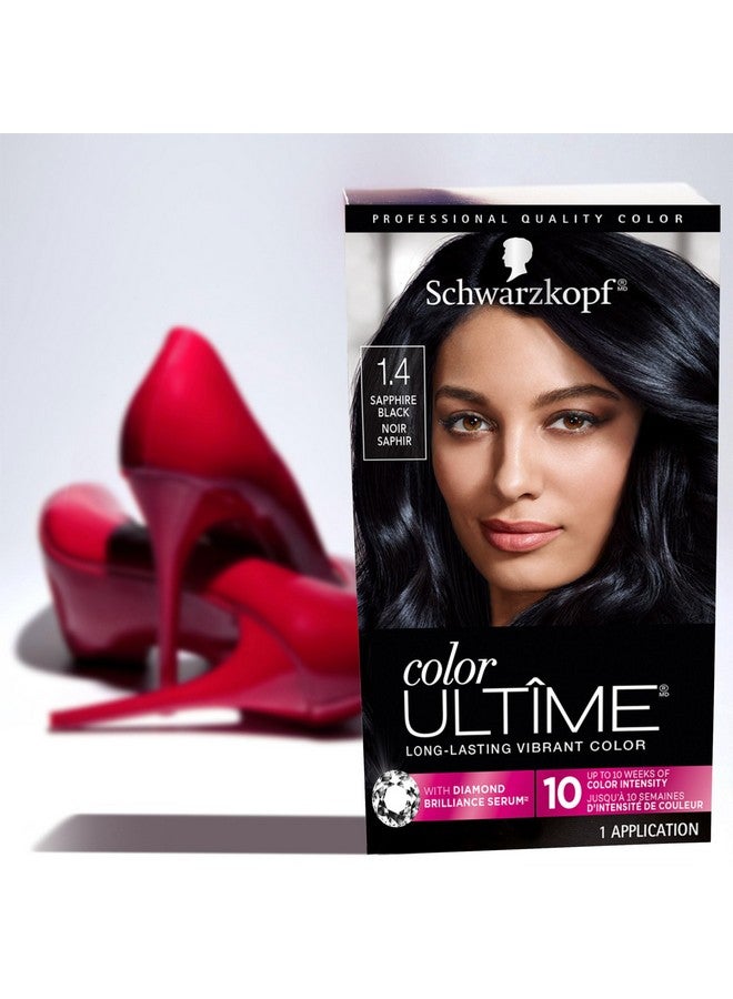 Schwarzkopf Color Ultime Hair Color, 1.4 Sapphire Black, 1 Application - Permanent Black Hair Dye for Vivid Color Intensity and Fade-Resistant Shine up to 10 Weeks - Image 4