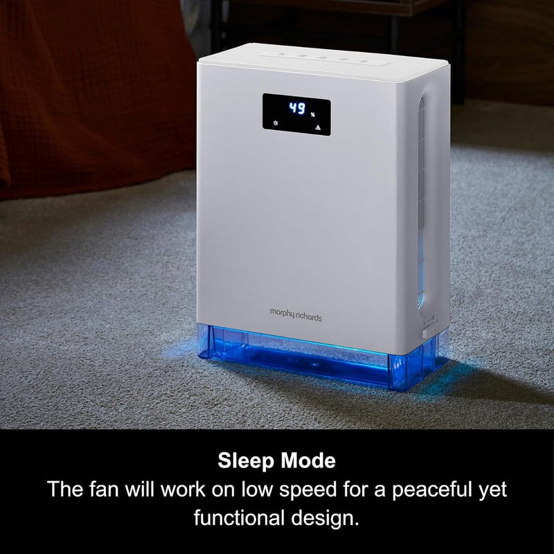 morphy richards PureFresh Dehumidifier, 3L, Sleep and Turbo Mode, Real-Time Humidity Display, Timer, Ambient Lights, Auto Defrost, for Bedrooms, Wardrobes - Image 5