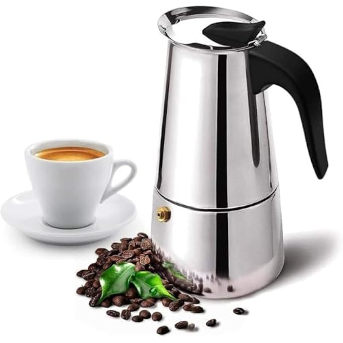 Shinzy Coffee Pot Stainless Steel Moka Pot Italian Coffee Maker 9 Cup15 Oz Stovetop Espresso Maker For Gas Or Electric Ceramic Stovetop Camping Manual Coffee Percolator For Cappuccino Or Latte 9Cup - Image 1