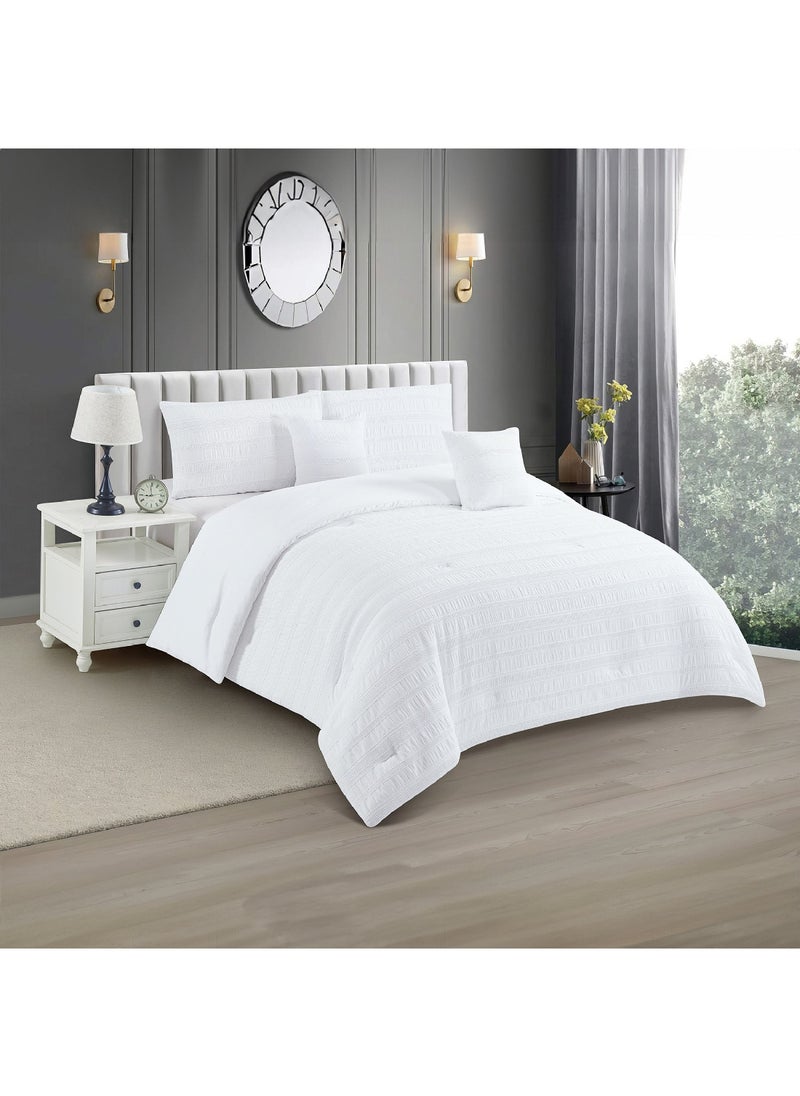 Home Box Waffle Crinkle 5-Piece King Comforter Set 240 x 220 cm  - Image 1