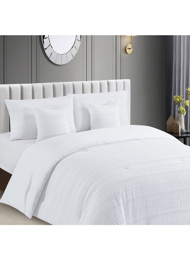 Home Box Waffle Crinkle 5-Piece King Comforter Set 240 x 220 cm  - Image 2