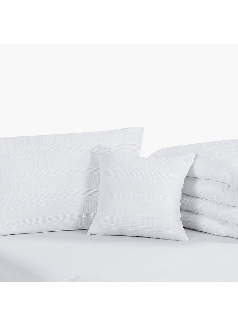 Home Box Waffle Crinkle 5-Piece King Comforter Set 240 x 220 cm  - Image 3