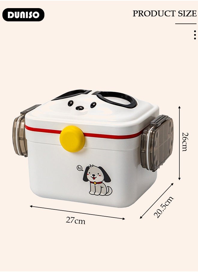 2 Layers Large Medicine Storage Box, Family small safety emergency medical storage box kit travel,Layered Daily Medicine Cabinet,First Aid Storage Box Container Bin with Compartments and Portable Handle for Family