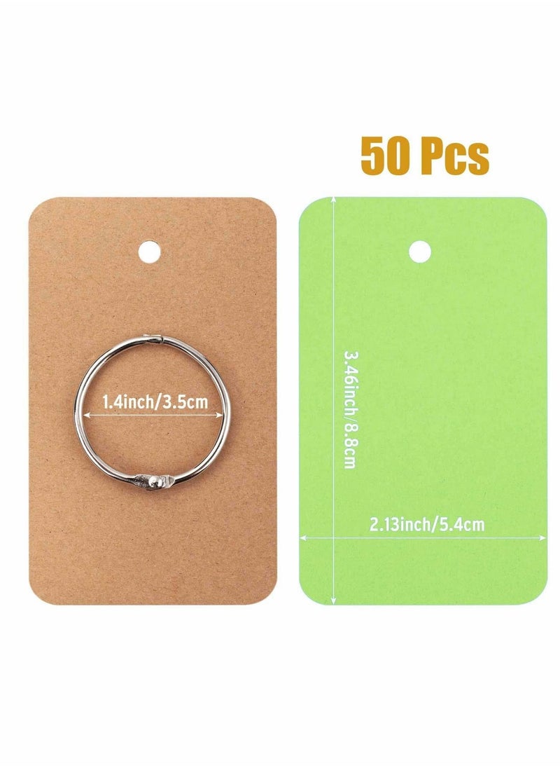 KASTWAVE - Index Cards, Mini Notepad, Cards Colored Index Cards with Ring, Heavy Weight Small Kraft Paper Cards for Studying, 8 Pack 400 Count - Image 1