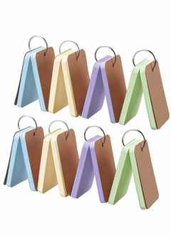 KASTWAVE Index Cards, Mini Notepad, Cards Colored Index Cards with Ring, Heavy Weight Small Kraft Paper Cards for Studying, 8 Pack 400 Count  - Image 1
