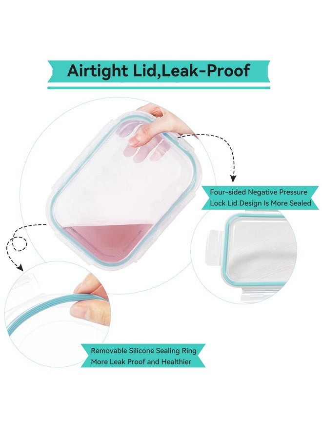 Luvan 60oz Large Glass Food Storage Containers with Lids,Glass Meal Prep Containers/Bento Boxes/Lunch Containers,BPA Free & Leak-Proof for Microwave,Oven,Freezer and Dishwasher Safe(2Pcs) - Image 4