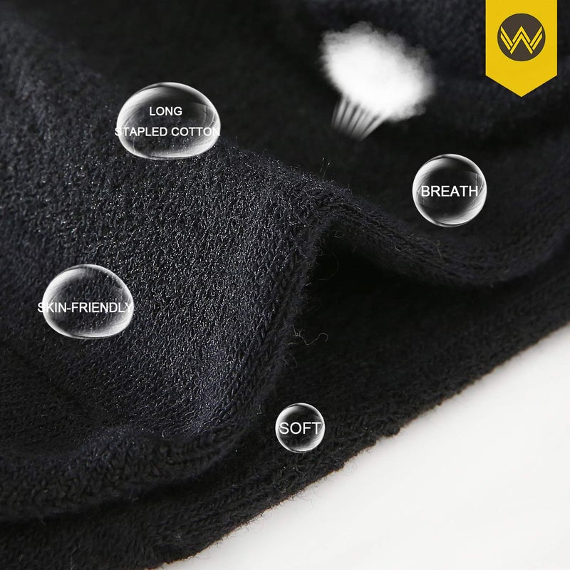 WANDER No Show Socks 10 Pack Cotton Non Slip Low Cut Invisible Loafer Socks Men&Women Boat Liner (Sock Size:6-8, 5black+5white) - Image 4