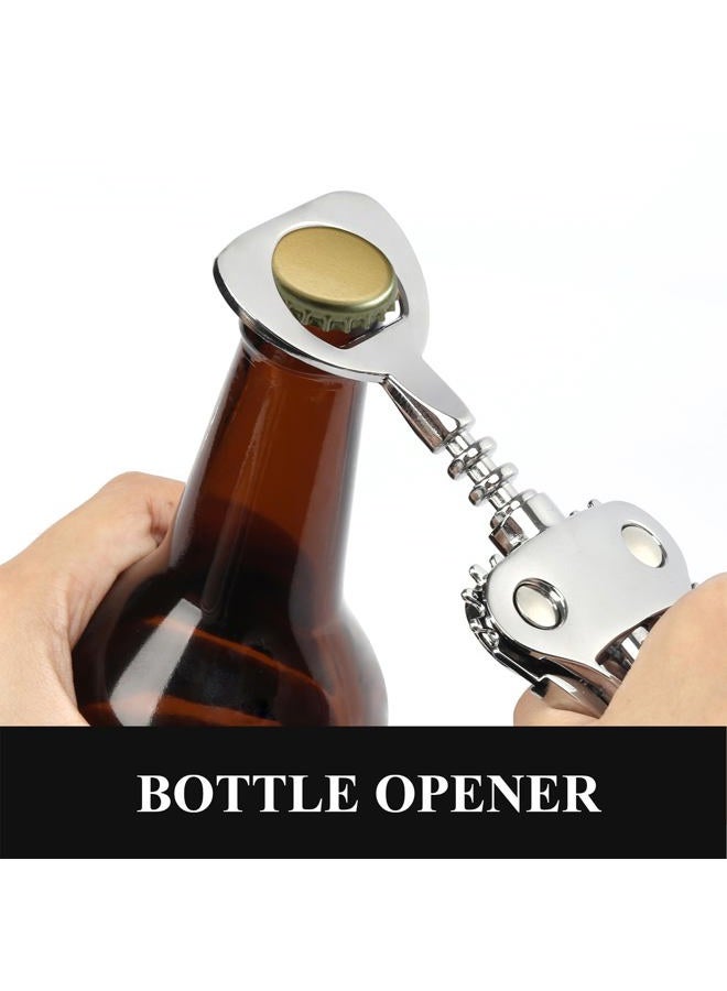 KORCCI Multifunctional Wine Bottle Opener Gift Set - Heavy-Duty Zinc Alloy Wing Corkscrew, Foil Cutter, Vacuum Stopper & Aerator Pourer for Kitchen, Bar, Restaurant, Bartenders - Image 5