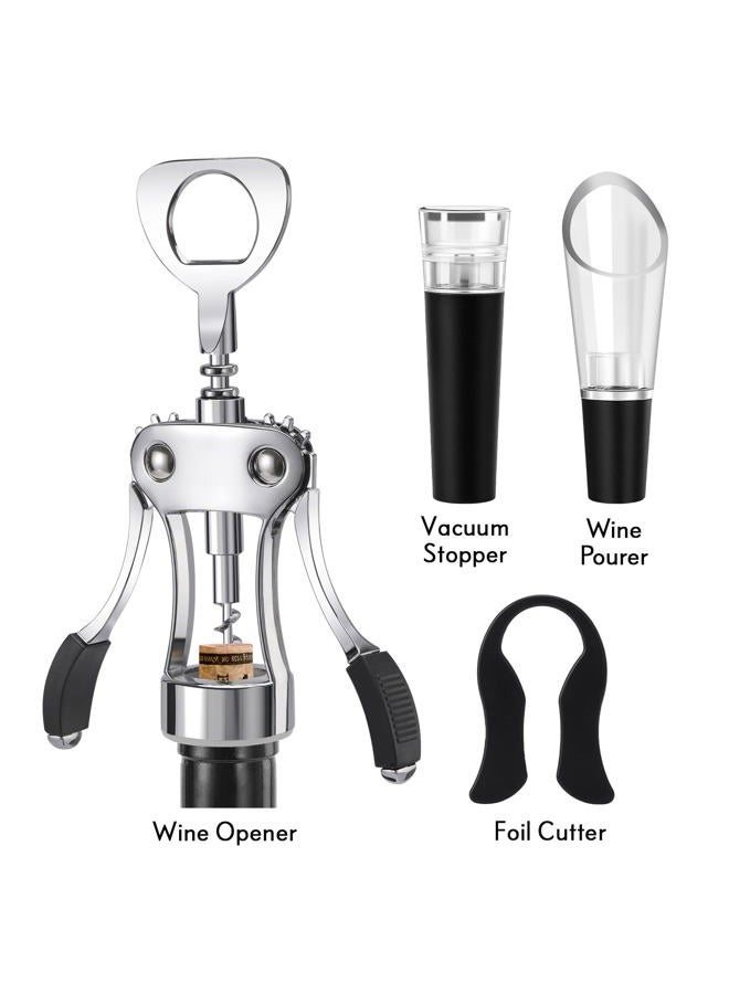 KORCCI Multifunctional Wine Bottle Opener Gift Set - Heavy-Duty Zinc Alloy Wing Corkscrew, Foil Cutter, Vacuum Stopper & Aerator Pourer for Kitchen, Bar, Restaurant, Bartenders - Image 2
