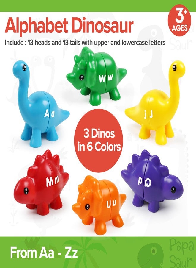 kizh Matching Dinosaur Toys,Double-Sided Alphabet Learning Toy,Fine Motor Toys,ABC Alphabet Letters Uppercase Lowercase Letters Sorting Matching Game for Toddler Boys Girls - Image 5