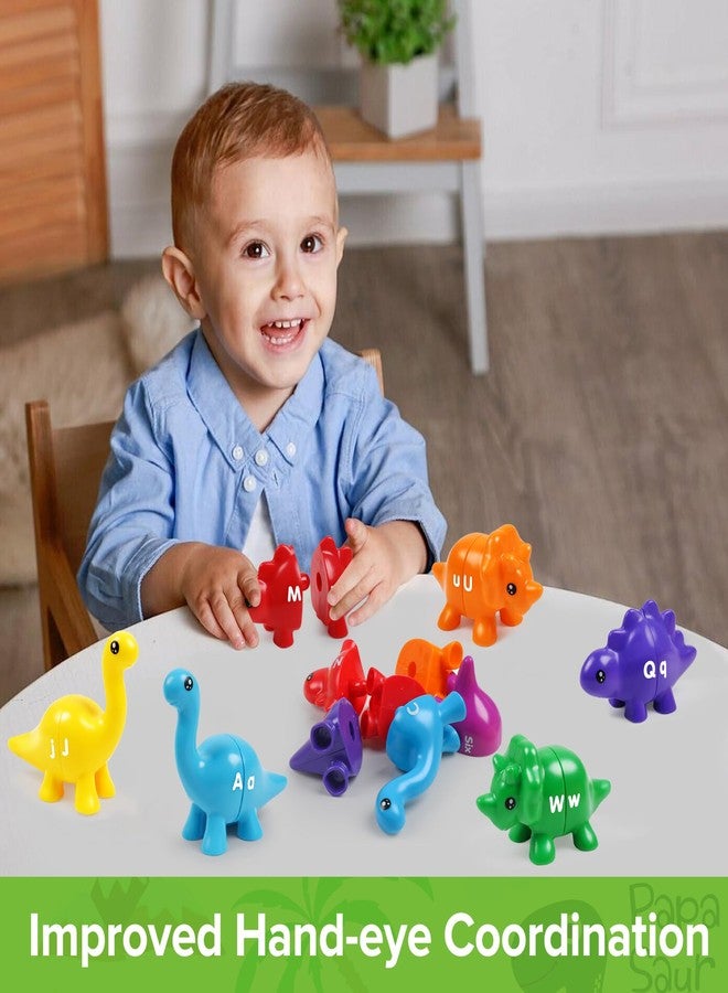 kizh Matching Dinosaur Toys,Double-Sided Alphabet Learning Toy,Fine Motor Toys,ABC Alphabet Letters Uppercase Lowercase Letters Sorting Matching Game for Toddler Boys Girls - Image 4