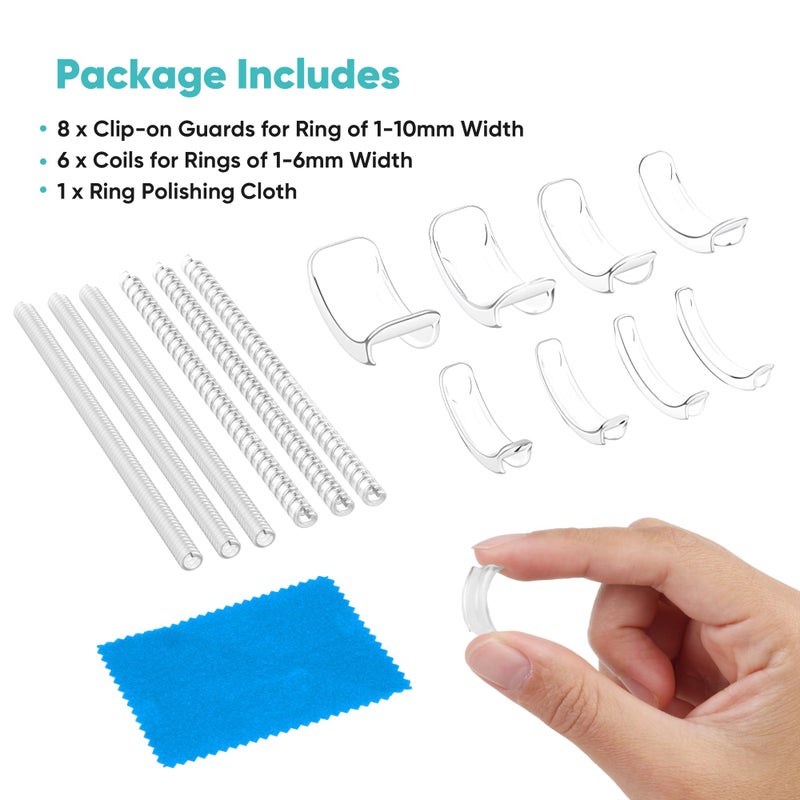 Feramox Invisible Ring Size Adjuster for Loose Rings Ring Adjuster Fit Any Rings, Assorted Sizes of Ring Sizer (14pcs) - Image 2
