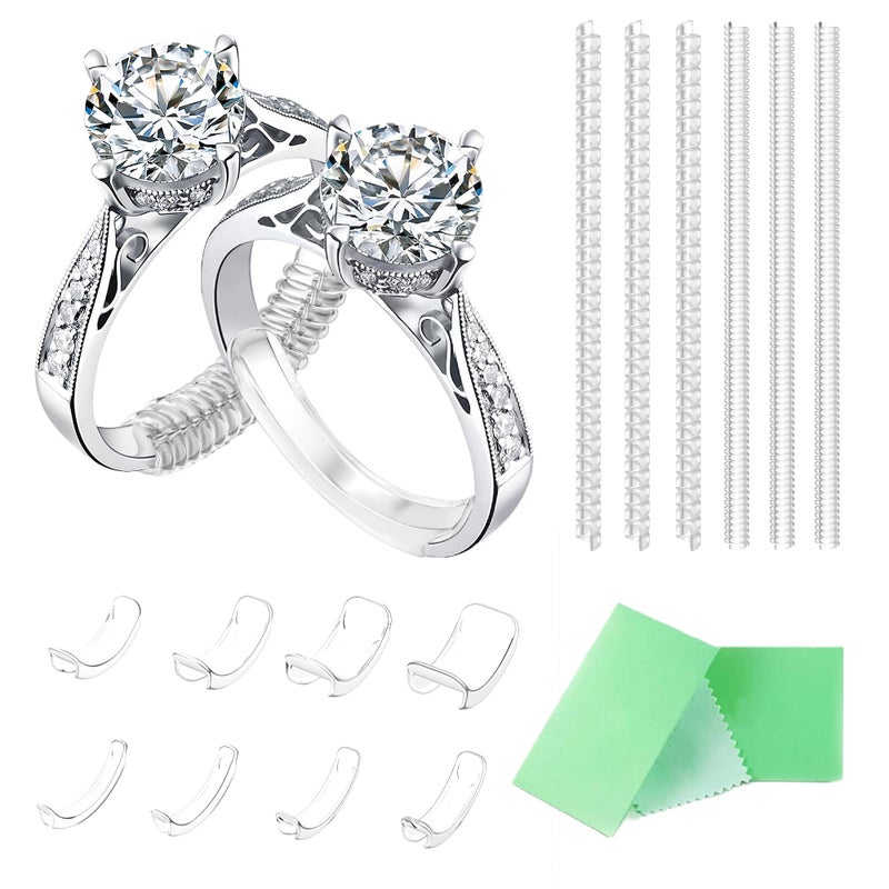 Feramox Invisible Ring Size Adjuster for Loose Rings Ring Adjuster Fit Any Rings, Assorted Sizes of Ring Sizer (14pcs) - Image 1