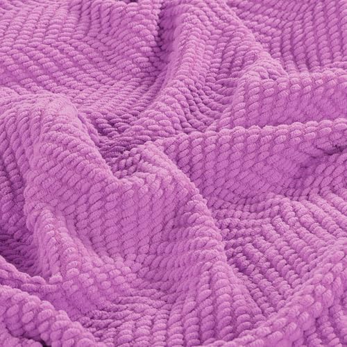 Home Soft Things Purple Throw Blanket Knitted Tweed Throw 50'' x 60'', Violet, Super Soft Cozy Warm Comfortable Breathable Throw for Living Room Chair Couch Bed Sofa Bedroom Home Décor - Image 5
