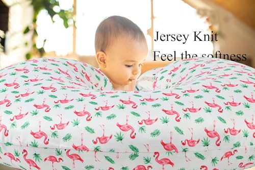 Tontukatu Nursing Pillow Cover Set 3 Pack Nursing Pillow Slipcovers for Moms Breastfeeding Moms, Ultra-Soft Stretchy Fit Standard Nursing Pillows Flamingo Elephant & Lion - Image 5