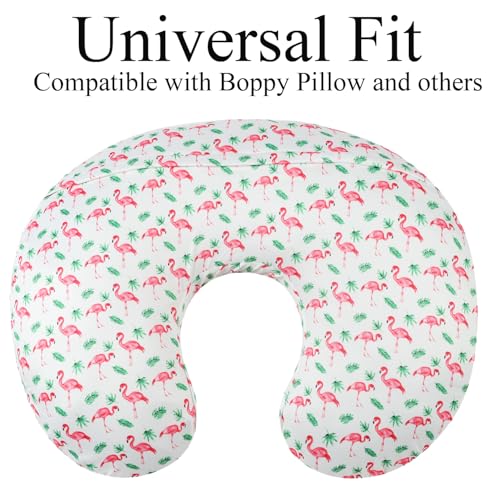 Tontukatu Nursing Pillow Cover Set 3 Pack Nursing Pillow Slipcovers for Moms Breastfeeding Moms, Ultra-Soft Stretchy Fit Standard Nursing Pillows Flamingo Elephant & Lion - Image 2