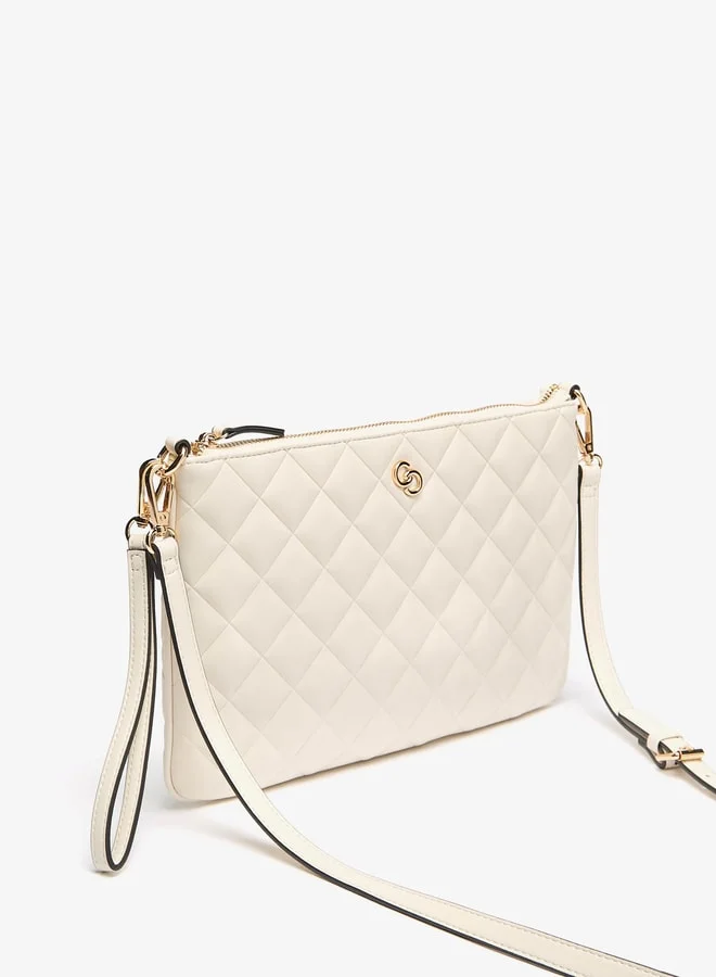 Celeste Women's Quilted Clutch with Detachable Strap and Zip Closure