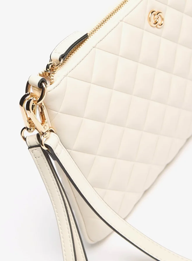 Celeste Women's Quilted Clutch with Detachable Strap and Zip Closure