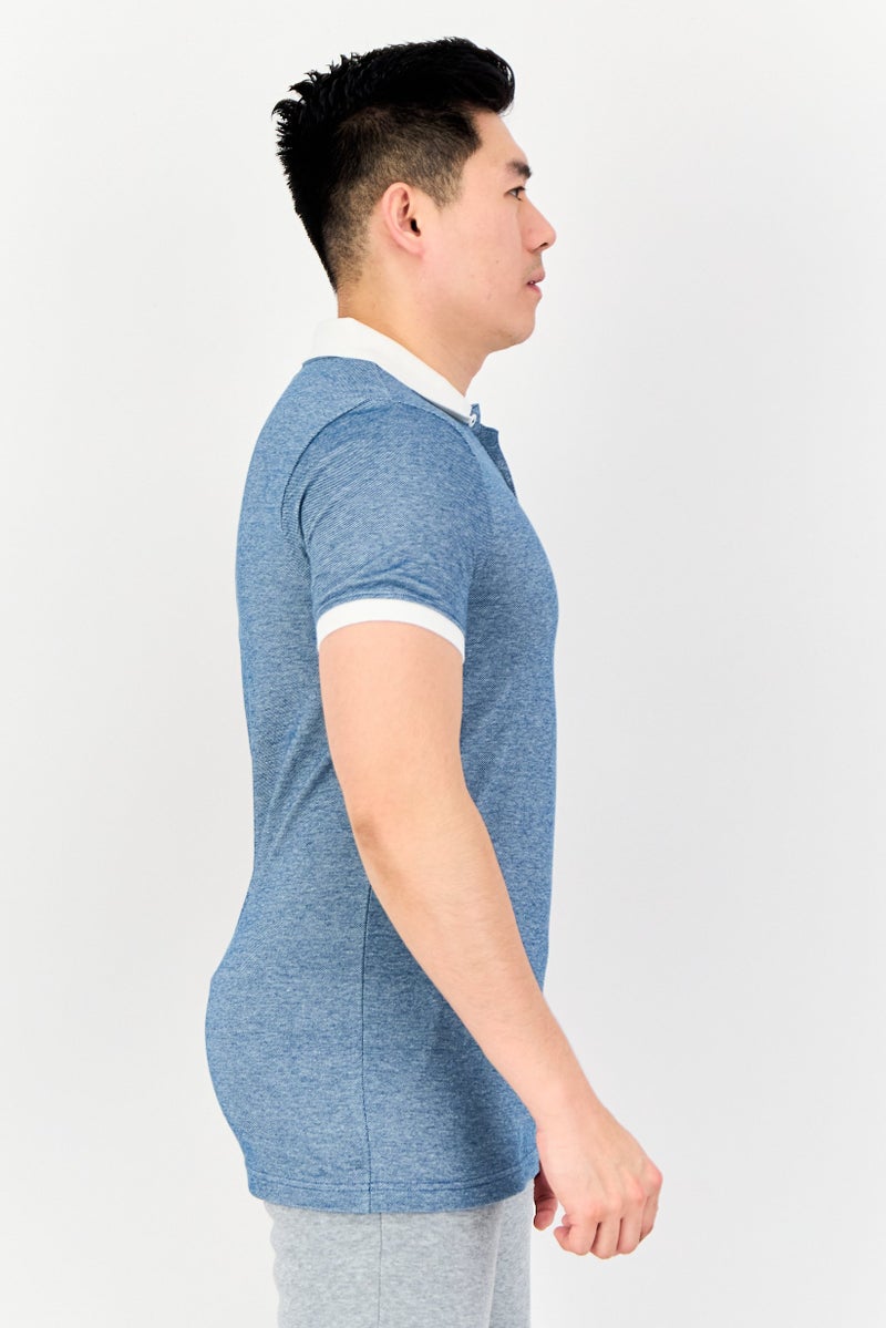 PUMA Men Sportswear Fit Short Sleeve Outdoor Polo Shirt, Heather Blue - Image 3