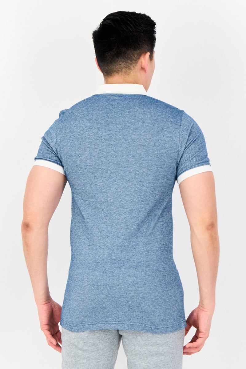 PUMA Men Sportswear Fit Short Sleeve Outdoor Polo Shirt, Heather Blue - Image 2