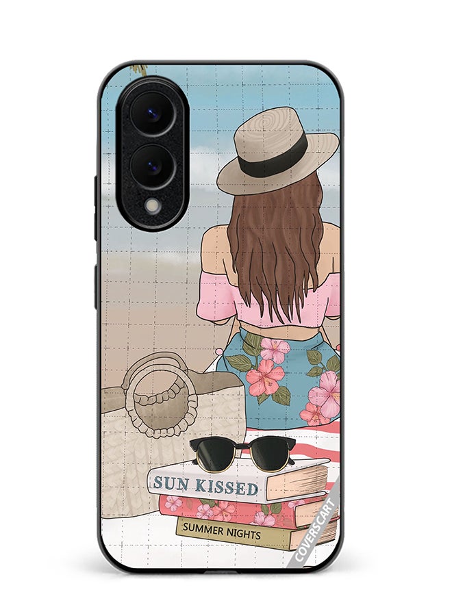 COVERSCART Protective Case Cover For Samsung Galaxy S25 Edge Girl On Beach Design Multicolour