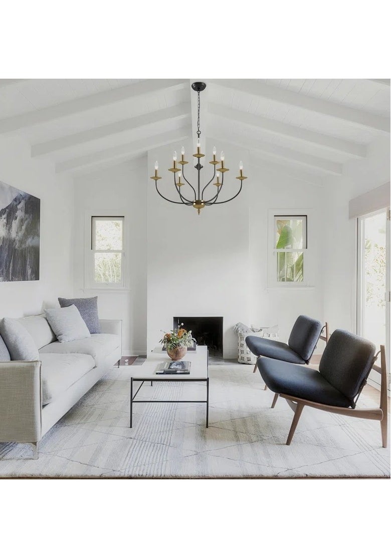 GEADI Mid Century Sputnik Chandelier Modern Ceiling Lighting 9 Lights Adjustable Industrial Mount Pendant Light Fixture For Kitchen Living Dining Room Bedroom Foyer  - Image 5