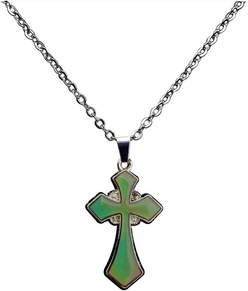 FM FM42 Temperature Sensing Color Changing Pendant Necklace with 19.29" Stainless Steel Rolo Chain - Image 4