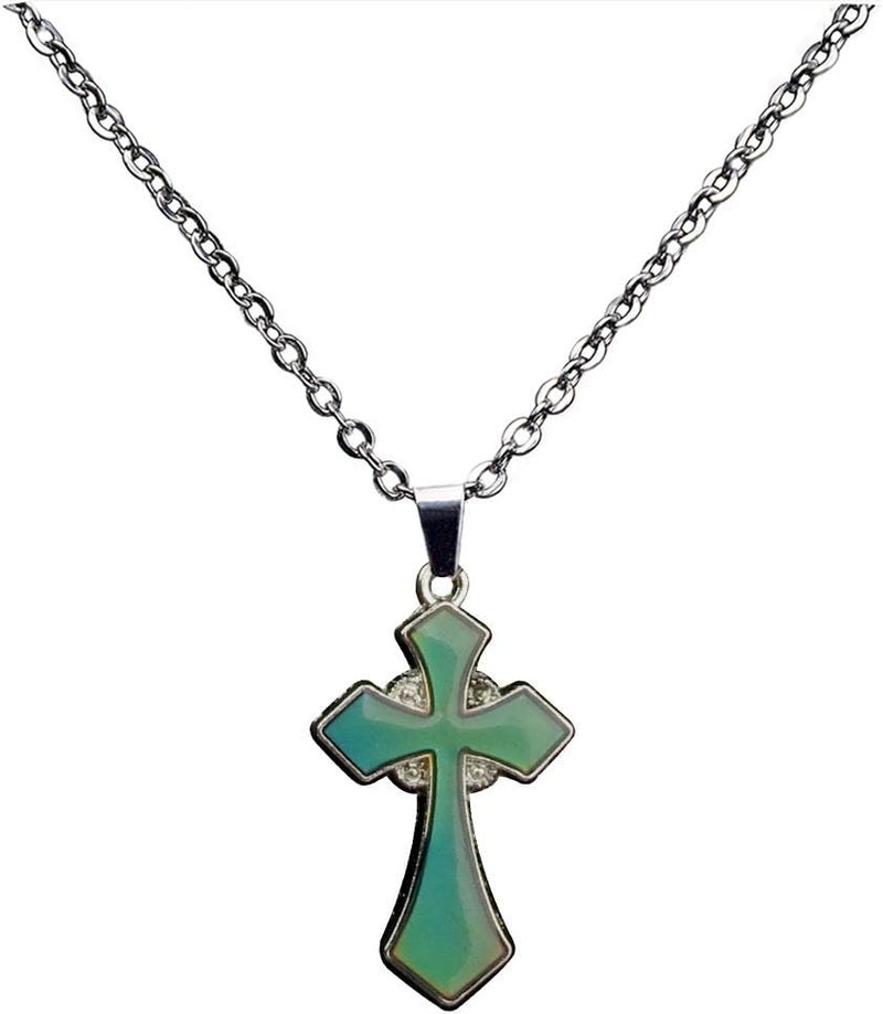 FM FM42 Temperature Sensing Color Changing Pendant Necklace with 19.29" Stainless Steel Rolo Chain - Image 5