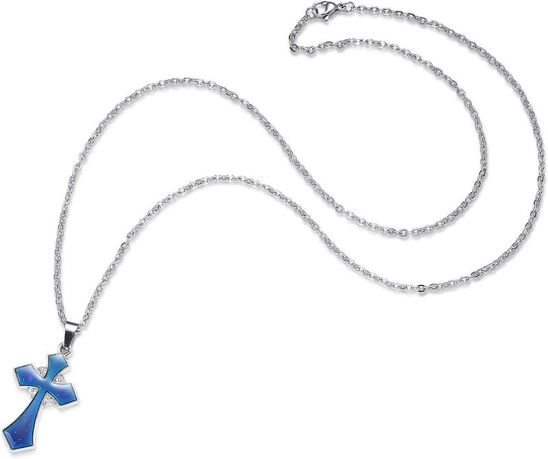 FM FM42 Temperature Sensing Color Changing Pendant Necklace with 19.29" Stainless Steel Rolo Chain - Image 2