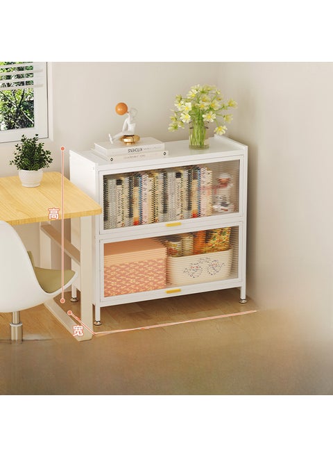 Multi-Layer Steel Bookcase with Doors White Triple Layer 1000*420*800