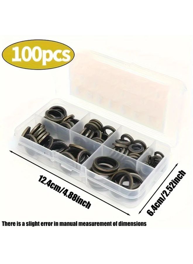 Oil Drain Bolt Gasket Kit 100 Pcs M6 M8 M10 M12 M14 M16 Rubber Seal Replacement - Image 2
