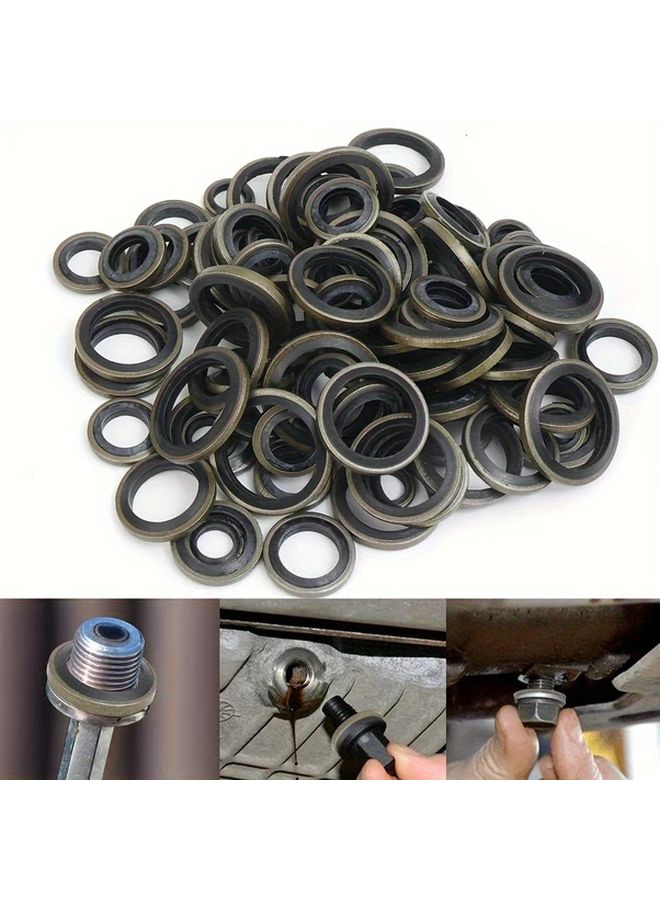 Oil Drain Bolt Gasket Kit 100 Pcs M6 M8 M10 M12 M14 M16 Rubber Seal Replacement - Image 5