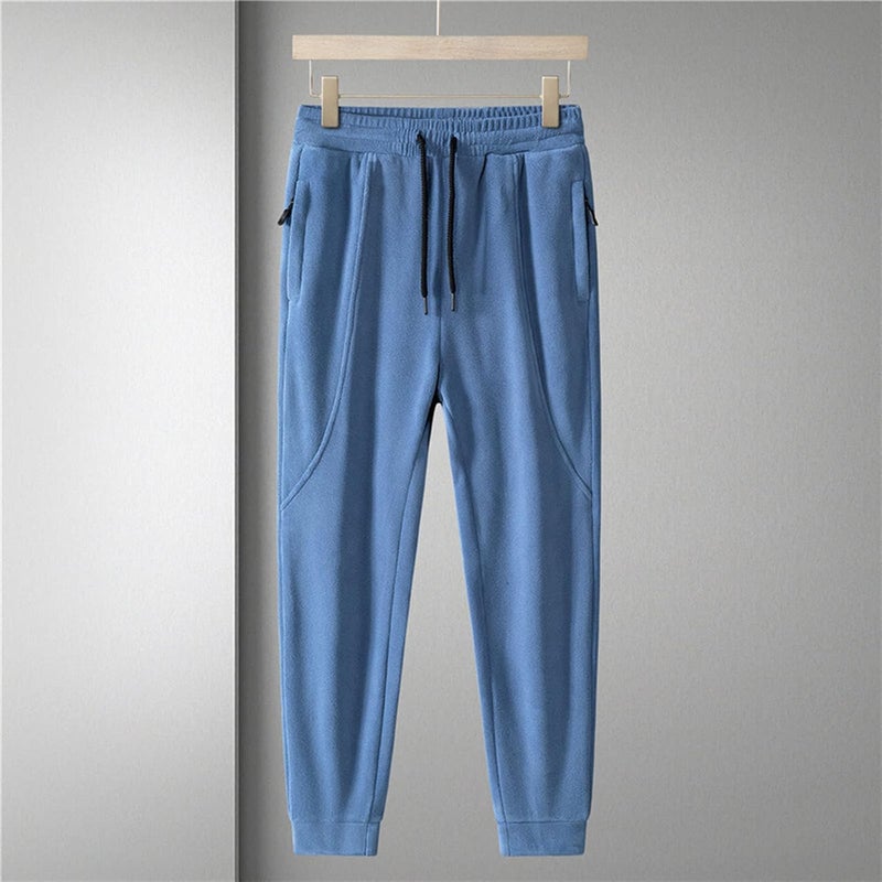 woobles Men's Casual Cotton Pajama Yoga Pants Warm Sweatpants Fleece Sherpa Lined Winter Jogger Pants 4X-Large 006-blue - Image 4