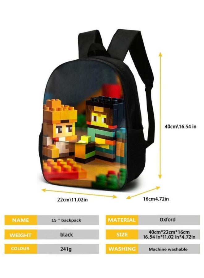 Cartoon three-piece schoolbag with front pocket - 454  - Image 5