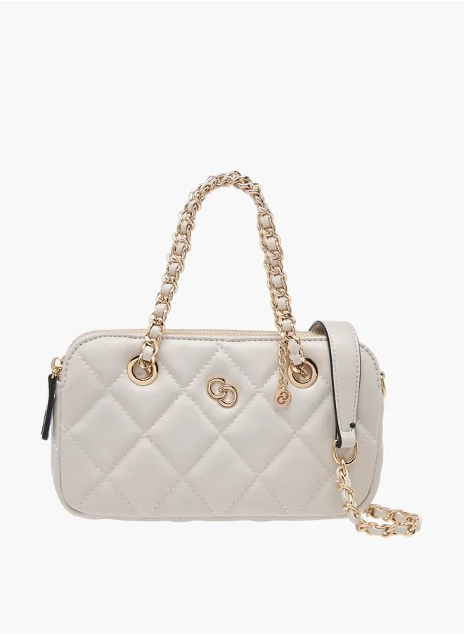 سيليست Women Quilted Crossbody Bag with Detachable Chain Strap and Handles