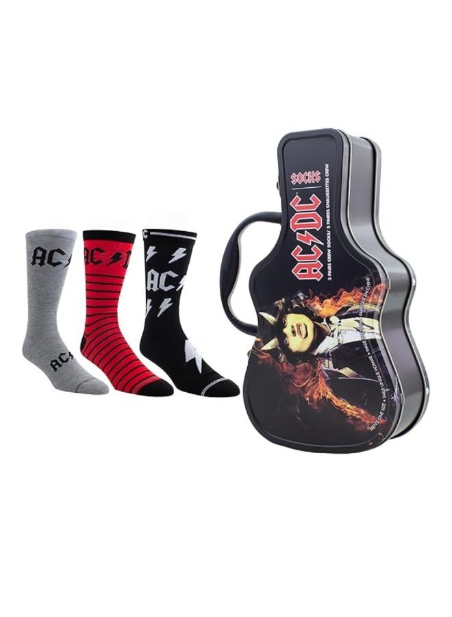 ACDC AC/DC - AC/DC Socks 3 Pack In Guitar Tin (One Size) - Image 3