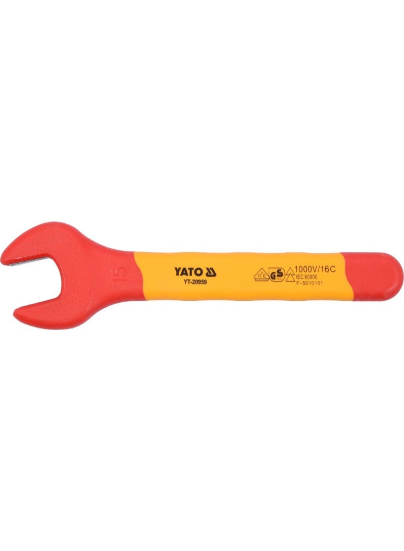 YATO Insulated Open End Wrench 15mm VDE-1000V YT-20959